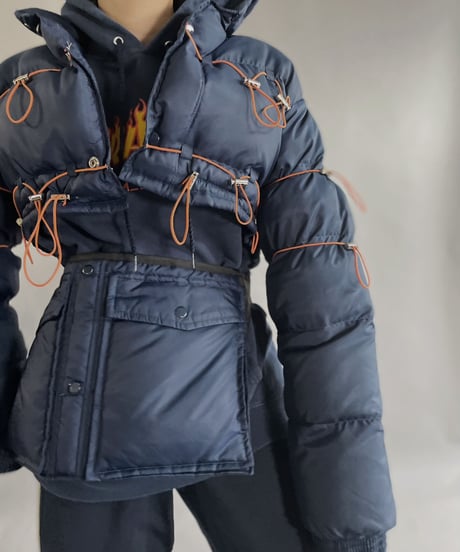 【RE;CIRCLE】 RE Draw Code Short Down Jacket + Waist Bag / 240104-019