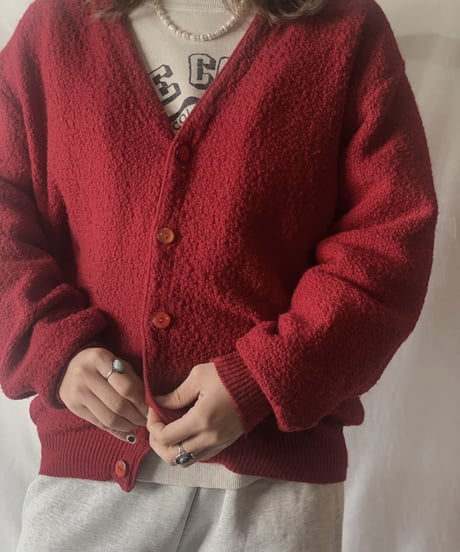 【USED】 Acrylic Knit Cardigan③ /210303-005