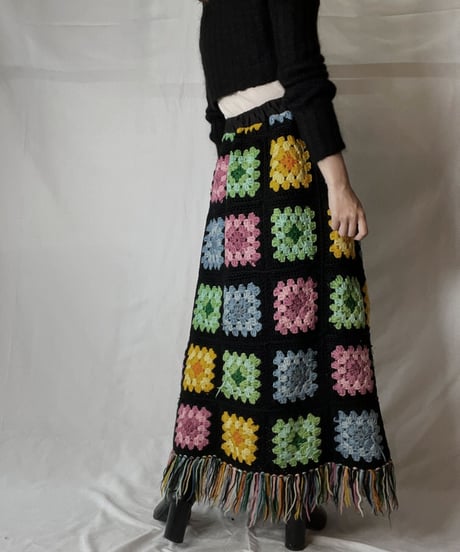【RE;CIRCLE】 RE Granny Knit Long Skirt⑤/211014-025