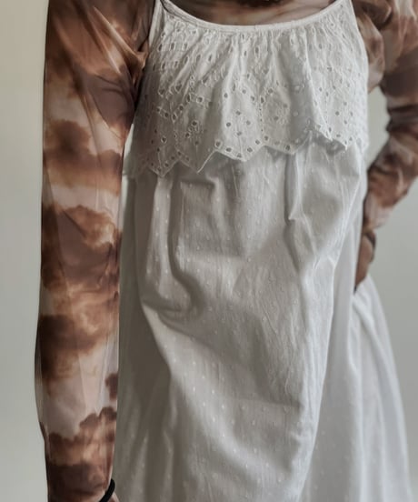 【USED】 White Cotton Sleeveless One-piece / 220430-009