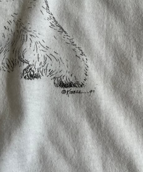 【USED】 Made in USA 90's Screen Stars Vest Dog Westie T-Shirt /240729-063