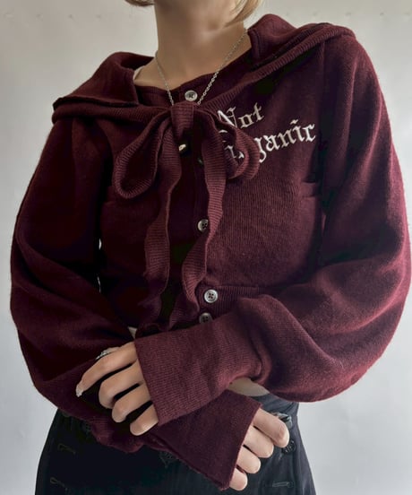 【RE;CIRCLE】 RE Hooded Acrylic Short Cardigan / 251016-007