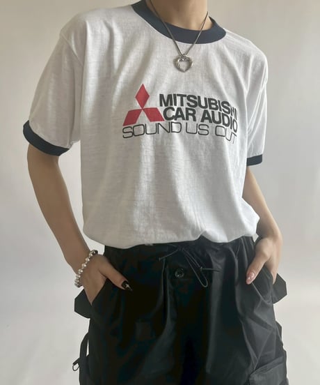 【USED】 Made in USA 80's SNEAKERS MITSUBISHI Ringer T-Shirt /250503-011