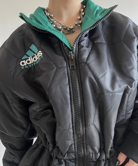 【USED】 90's adidas Quilting Reversible Jacket /241228-015