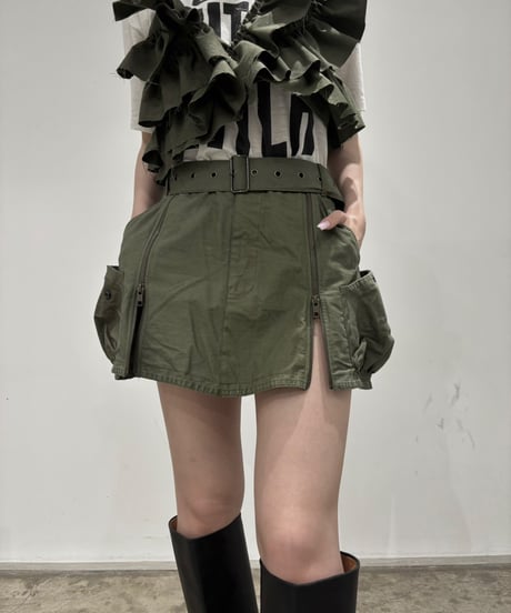 【 RE;CIRCLE】 RE ARMY Double Zip Mini Skirt/ 250703-002