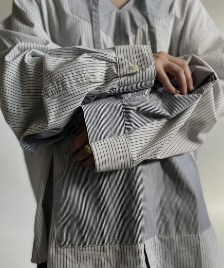 【RE;CIRCLE】 RE Stripe Shirt Mexican Hoodie / 220423-031