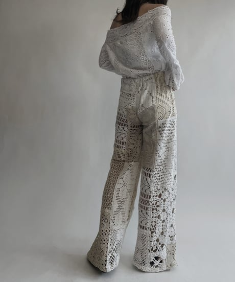 【RE;CIRCLE】 RE Crochet Patchwork Pants / 220728-029