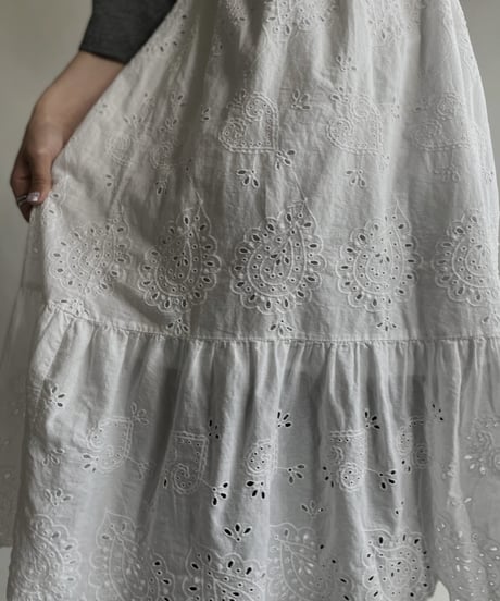 【USED】 White Cotton Camisole One-piece / 220423-048