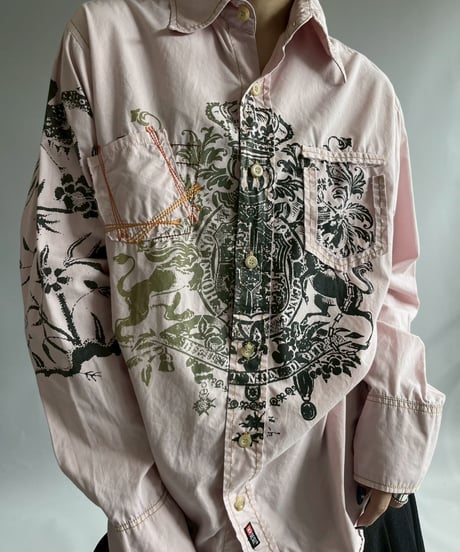【USED】 DIESEL Print Design L/S Shirt /MS2510-003