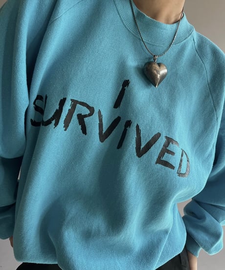 【USED】 Made in USA 90's Fruit of the Loom I SURVIVED Sweat Top  /241207-030