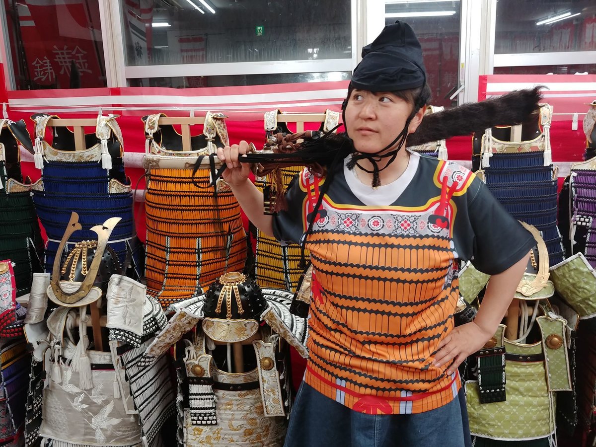 受注生産】鎧風Tシャツ 橙絲縅の胴丸タイプ -ドライTシャツ- | 鎌倉