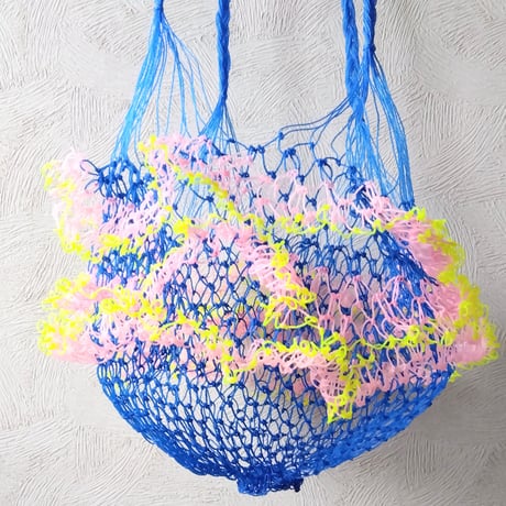 No.6 網バッグ ブルー×イエロー