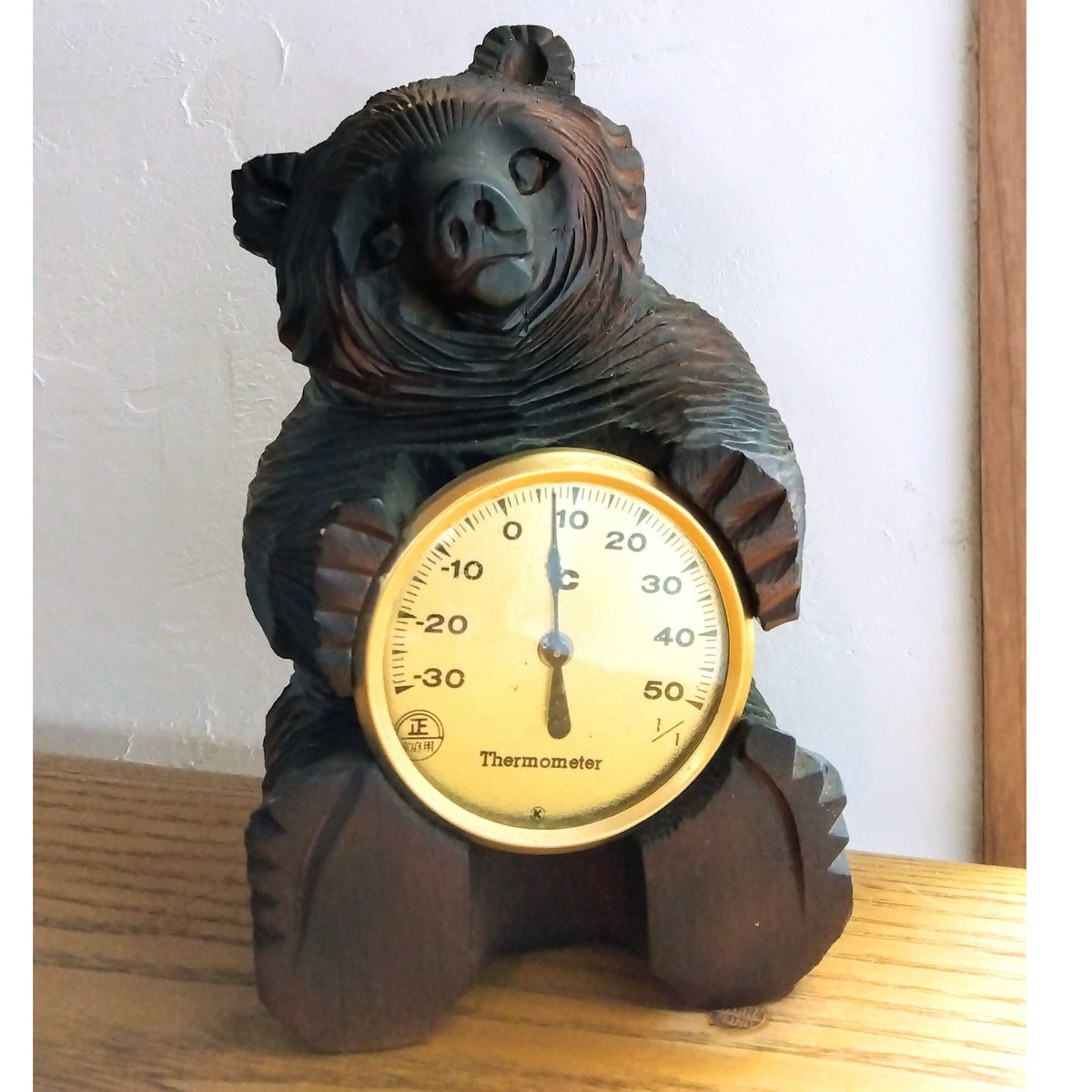 木彫りクマの温度計 USED】温度計を抱えた木彫り熊 | Bis&Ket DIY shop