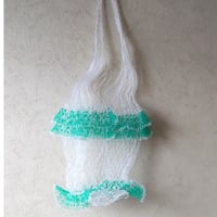No.2 網バッグ ホワイト&ブルー