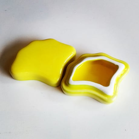 【USED】陶器小物入れ レモンイエロー