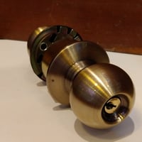 球状握り玉 玄関錠 アンティークブラス