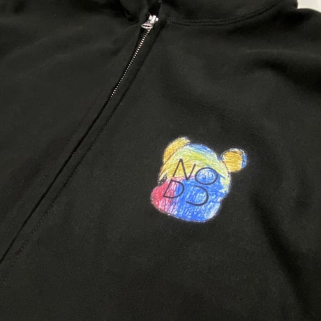 GLOWING ANIMAL【ZIP HOODIE BLACK】