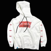 PASSION RED【BOX PULL HOODIE WHITE】