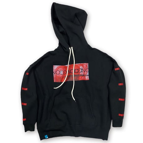 PASSION RED【BOX PULL HOODIE BLACK】