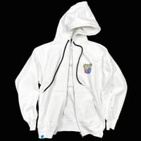 GLOWING ANIMAL【ZIP HOODIE WHITE】