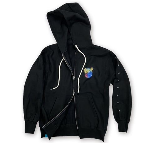 GLOWING ANIMAL【ZIP HOODIE BLACK】