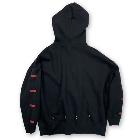 PASSION RED【BOX PULL HOODIE BLACK】