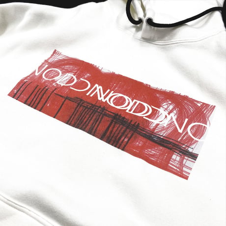 PASSION RED【BOX PULL HOODIE WHITE】