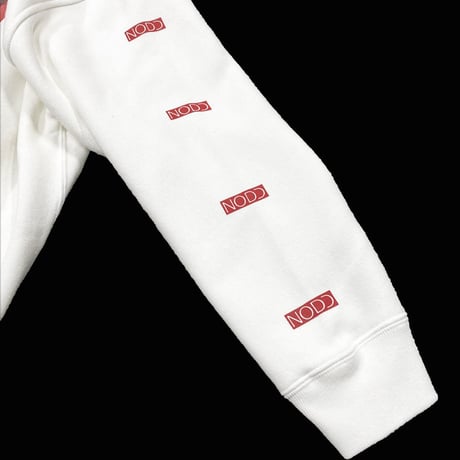 PASSION RED【BOX PULL HOODIE WHITE】