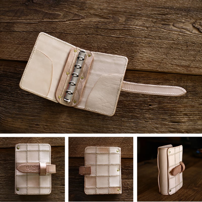 M5 13mmバインダー 生成りパッチワーク システム手帳 | Freaks&co 