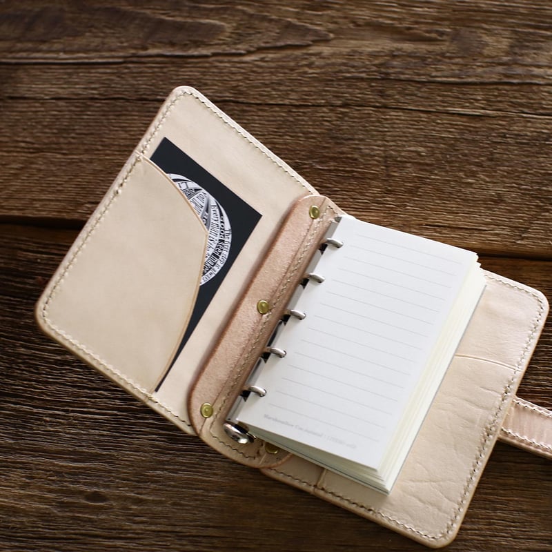 M5 13mmバインダー 生成りパッチワーク システム手帳 | Freaks&co 