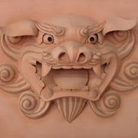 面シーサー（茶）