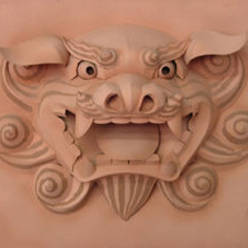 面シーサー（茶） | gxe's STORE