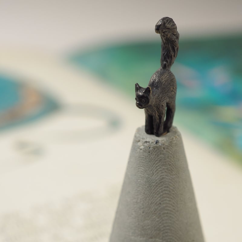 パリ　猫　真鍮　リングホルダー　ペーパーウェイト　ねこ パリ 猫 真鍮 リングホルダー ペーパーウェイト ねこ ネット限定