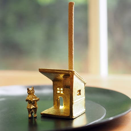 ねことえんとつの家のお香立て【受注制作 1ヶ月以内に発送】