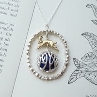 月夜とうさぎのネックレス【受注制作 1ヶ月以内に発送】