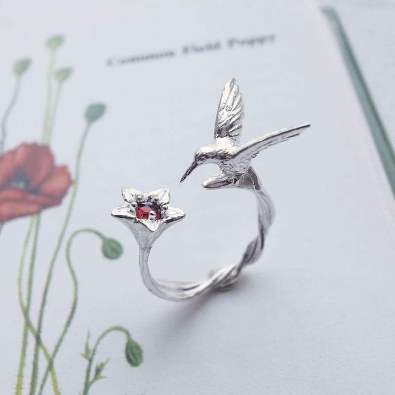 ヴィンテージ　ハチドリ　リング　指輪 ハチドリと星のリング【受注制作 1ヶ月以内に発送】 | ehonno.
