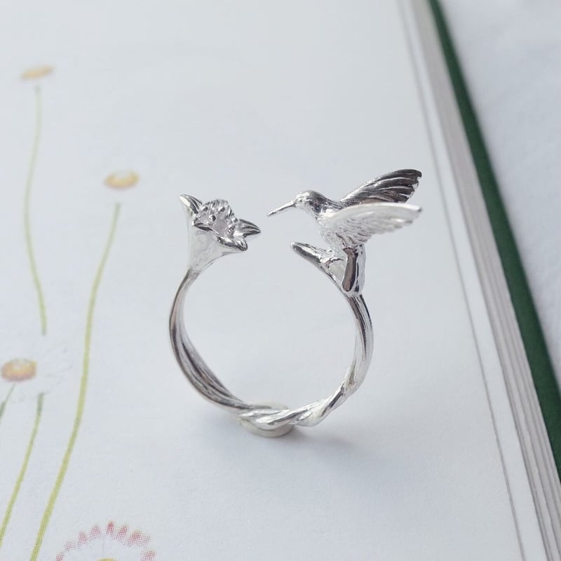 ヴィンテージ　ハチドリ　リング　指輪 ハチドリと星のリング【受注制作 1ヶ月以内に発送】 | ehonno.