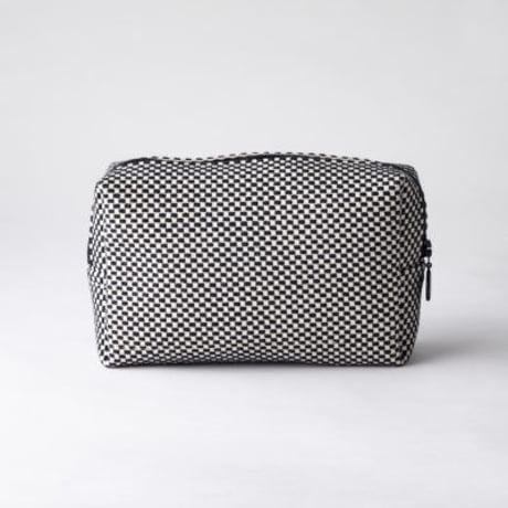 sasicco ポーチ ピンクライン | 三河木綿 刺子織 | タネイ | 柔道着のポーチ | pouch | white & black with pink line