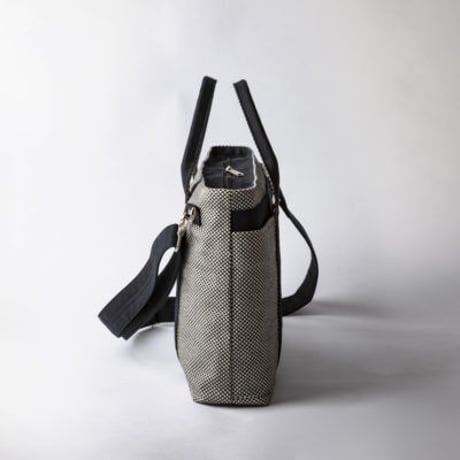 【完売・製造終了】sasicco ビジネストート 白と黒の市松 | 三河木綿 刺子織 | タネイ | 柔道着のカバン | business tote | white & black