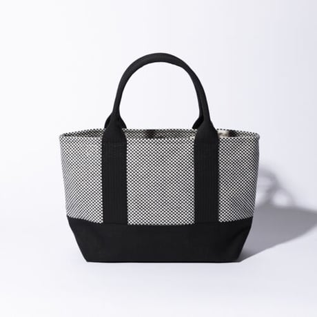 sasicco OBIトートミニ２way 白と黒の市松 | オビトートミニ | 三河木綿 刺子織 | 柔道着 | obi tote mini 2way bag | white & black