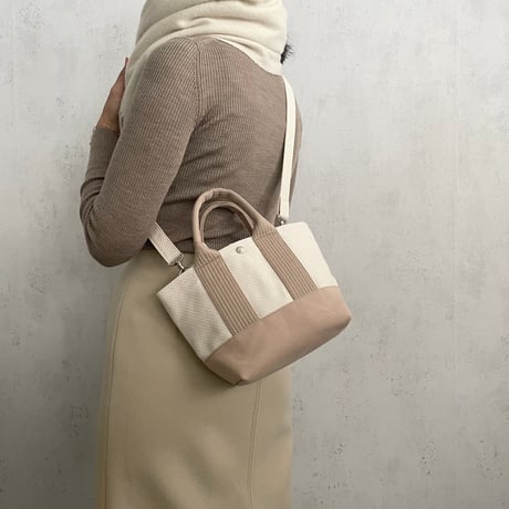 sasicco OBIトートナノ2way ピンクベージュ | オビトートナノ | 三河木綿 刺子織 | 柔道着のカバン | obi tote nano 2way bag | pink beige