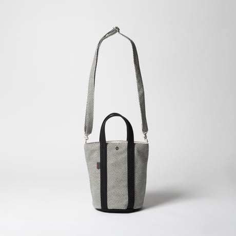 sasicco 2-Way Bucket Tote – Black, Mikawa Sashiko Cotton with Judo Fabric Handles