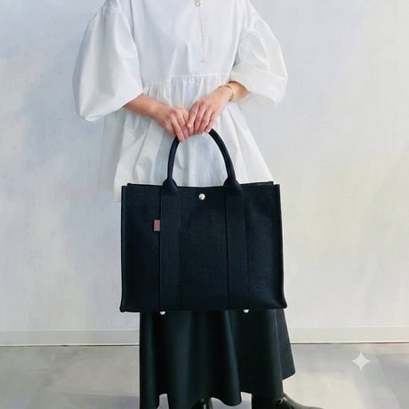 【新商品】sasicco スクエアトートMplus (エムプラス) 黒 | 三河木綿 刺子織 | タネイ | 柔道着のカバン | square tote M plus | black