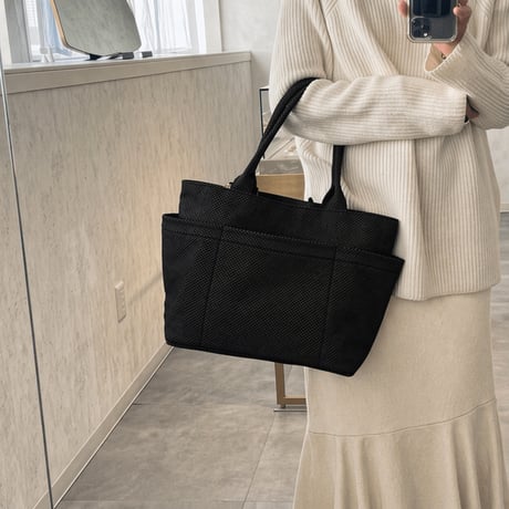 sasicco ポッシュトートL 黒 | 三河木綿 刺子織 | タネイ | 柔道着のカバン | poche tote L | black