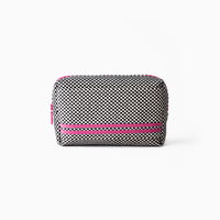 sasicco Pouch – Pink Stripe, Mikawa Sashiko Cotton with Judo Fabric Detail