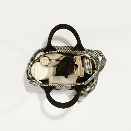 sasicco OBI Tote Nano 2-Way – Ice Gray , Mikawa Sashiko Cotton with Judo Fabric Handles