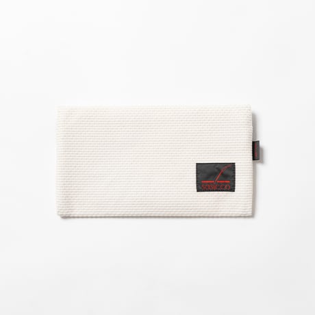sasicco モノクロポーチ 黒 | 三河木綿 刺子織 | タネイ | 柔道着のポーチ | monochrome pouch | black