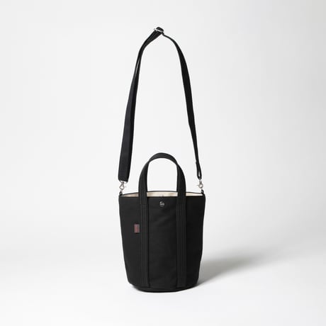 sasicco 2-Way Bucket Tote – Black, Mikawa Sashiko Cotton with Judo Fabric Handles