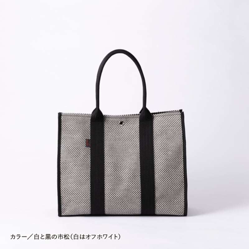 完売・製造終了】sasicco スクエアトートL 黒 | 三河木綿 刺子織