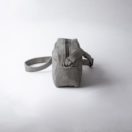 sasicco Mini Shoulder Bag – Black, Mikawa Sashiko Cotton with Judo Fabric Strap